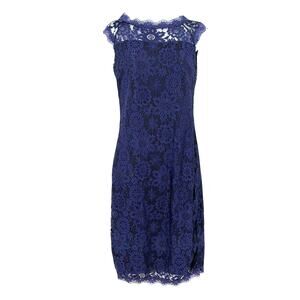 Stanzino Lace Sheath Dress Small Wedding Cocktail Romantic Navy Elegant New